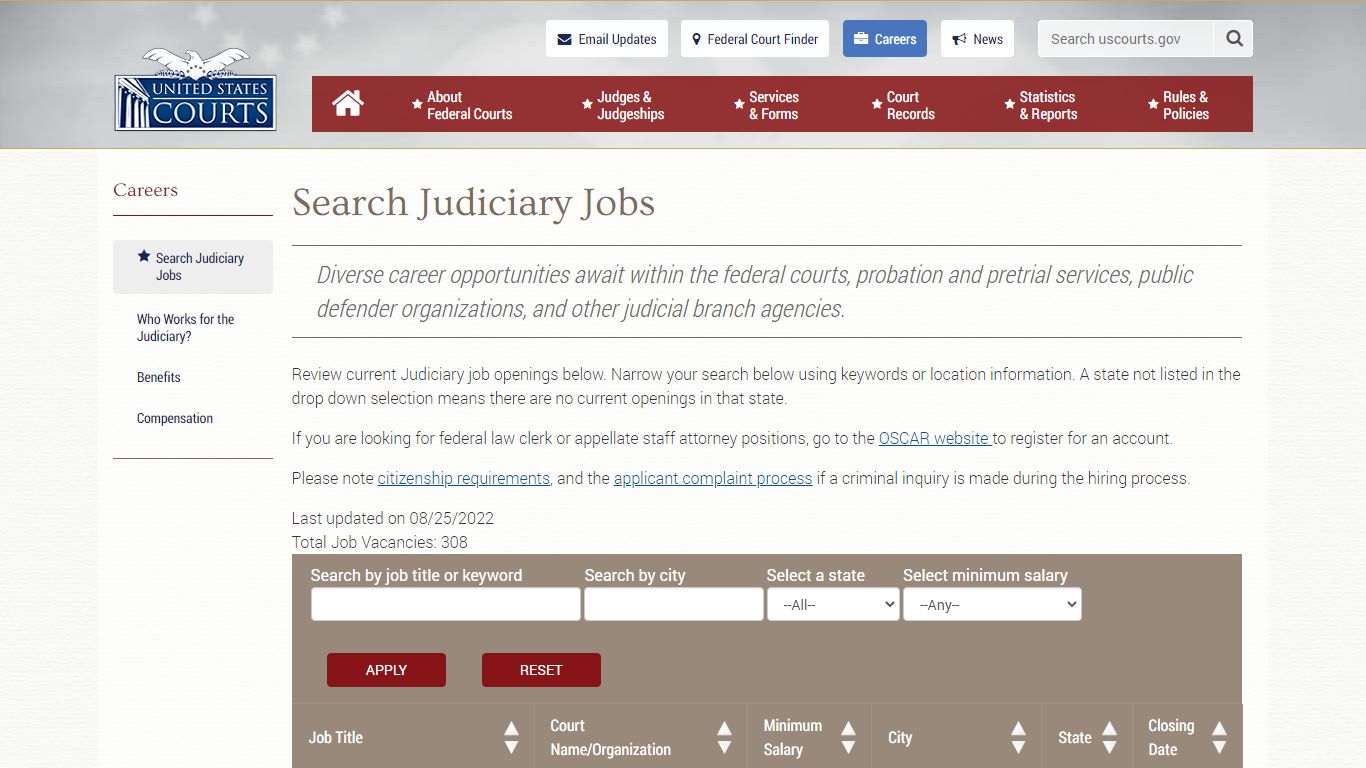 Search Judiciary Jobs | United States Courts